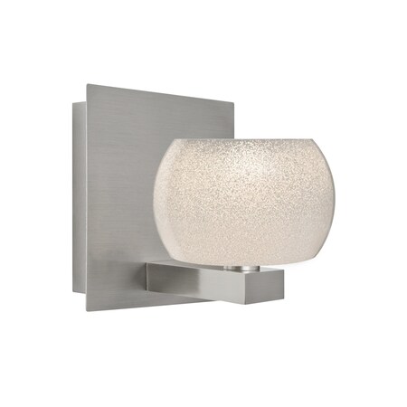 Besa Lighting Keno Vanity, White Sand, Satin Nickel Finish, 1x60W Halogen 1WF-KENOWH-SN